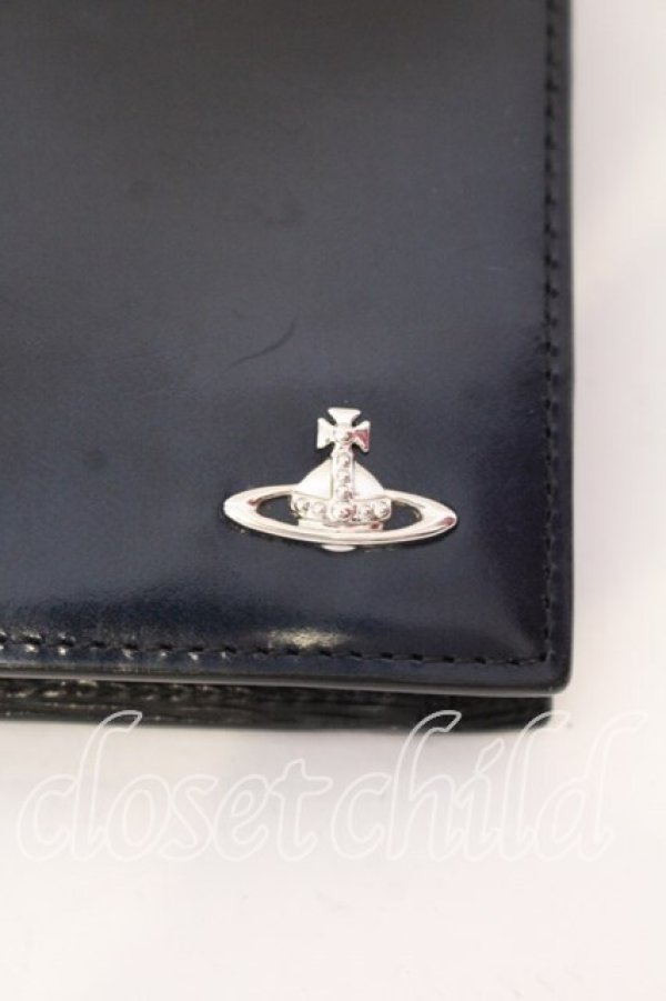 画像2: ヴィヴィアンウエストウッド 中古 / “ADVAN” 二ツ折リ財布  ネイビ  O-25-12-14-083-wa-IG-OS (2)