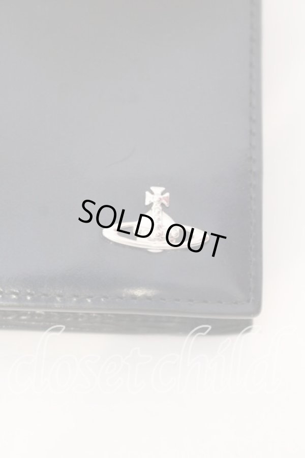 画像2: ヴィヴィアンウエストウッド 中古 / “ADVAN” 二ツ折リ財布  ネイビ  O-25-12-14-083-wa-IG-OS (2)