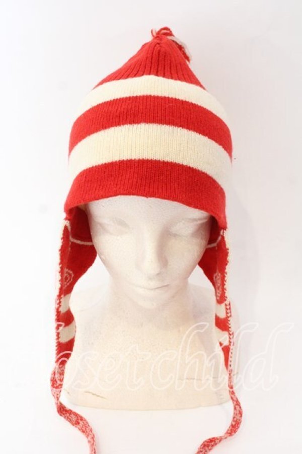 画像2: ヴィヴィアンウエストウッド 中古 / 旧ニットワッチ  レッドｘアイボリー  O-25-12-14-089-ha-YM-OS (2)