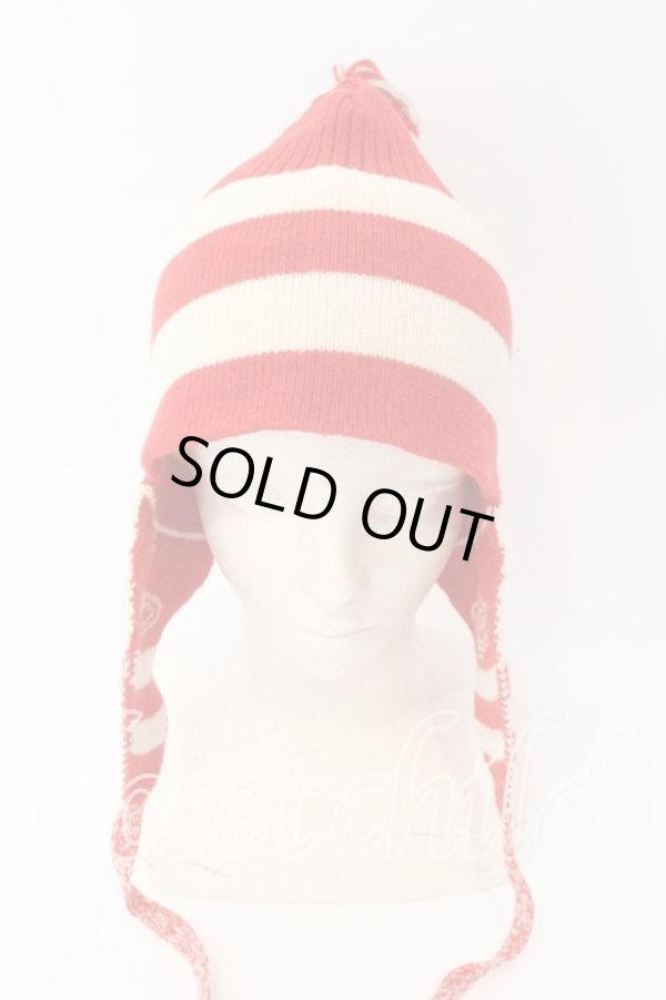 画像2: ヴィヴィアンウエストウッド 中古 / 旧ニットワッチ  レッドｘアイボリー  O-25-12-14-089-ha-YM-OS (2)