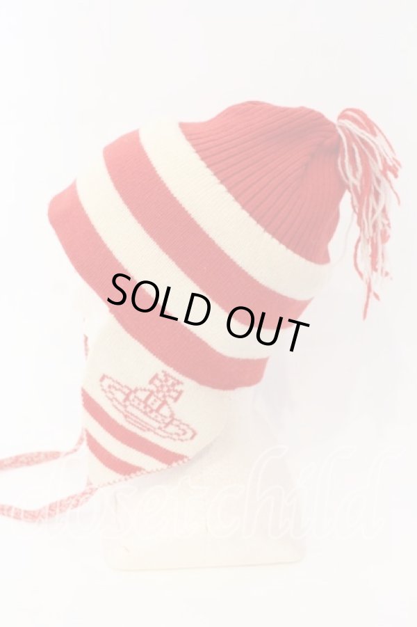 画像3: ヴィヴィアンウエストウッド 中古 / 旧ニットワッチ  レッドｘアイボリー  O-25-12-14-089-ha-YM-OS (3)