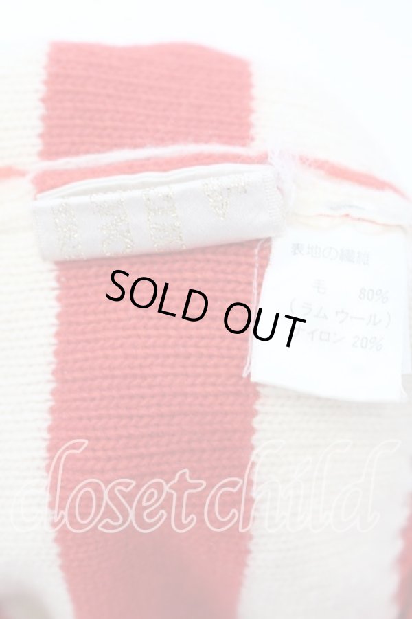 画像5: ヴィヴィアンウエストウッド 中古 / 旧ニットワッチ  レッドｘアイボリー  O-25-12-14-089-ha-YM-OS (5)