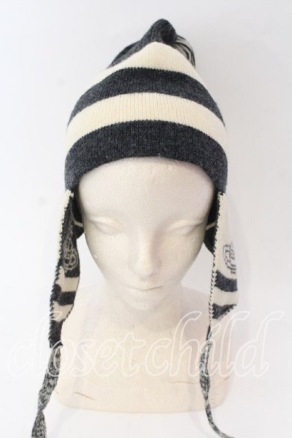 画像2: ヴィヴィアンウエストウッド 中古 / 旧ニットワッチ  ブラックｘアイボリー  O-25-12-14-090-ha-YM-OS (2)