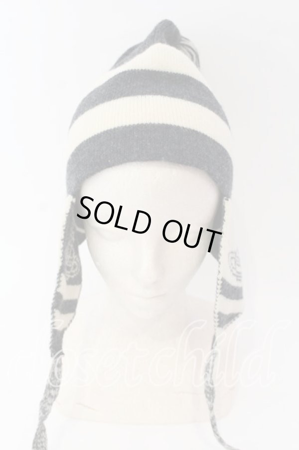 画像2: ヴィヴィアンウエストウッド 中古 / 旧ニットワッチ  ブラックｘアイボリー  O-25-12-14-090-ha-YM-OS (2)