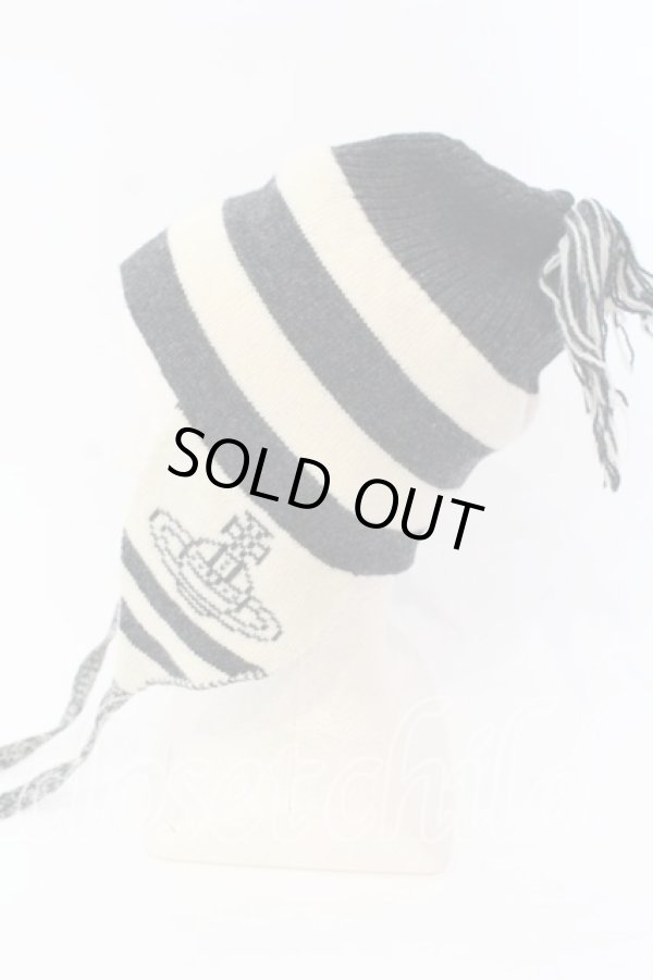 画像3: ヴィヴィアンウエストウッド 中古 / 旧ニットワッチ  ブラックｘアイボリー  O-25-12-14-090-ha-YM-OS (3)