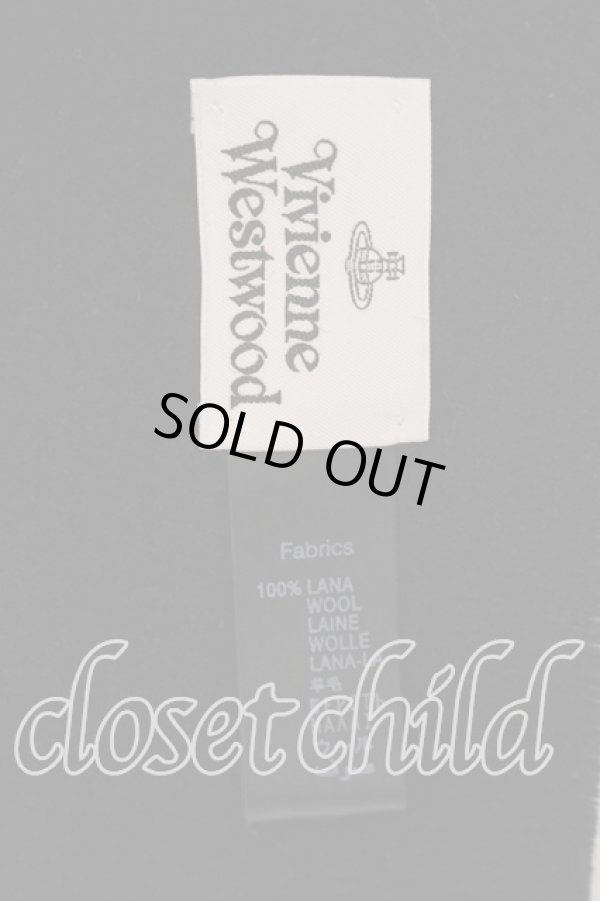 画像4: ヴィヴィアンウエストウッド 中古 / ロゴ刺繍マフラー  ブラックｘワイン  O-25-12-14-094-gd-YM-OS (4)