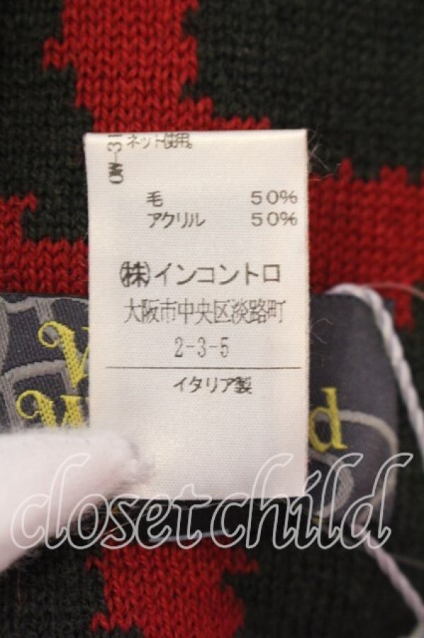 画像5: ヴィヴィアンウエストウッド 中古 / スクイグルマフラー　ストール  レッドｘブラック  O-25-12-14-095-gd-YM-OS (5)