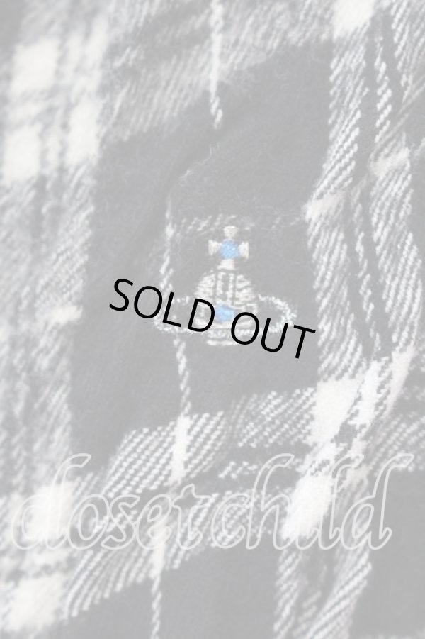 画像2: ヴィヴィアンウエストウッド MAN 中古 / リンクルチェック ビッグシャツ 48 ブラック  O-25-12-14-009-bl-YM-ZH (2)