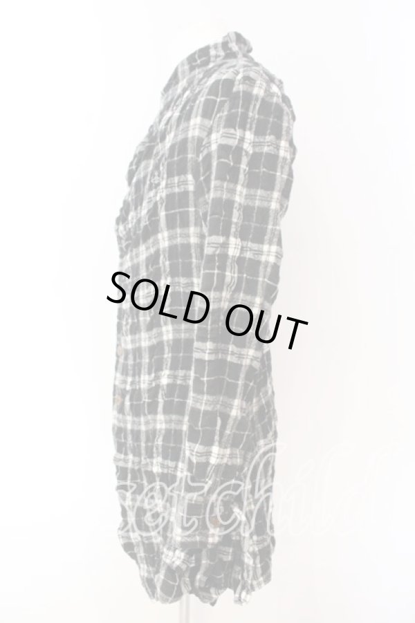 画像3: ヴィヴィアンウエストウッド MAN 中古 / リンクルチェック ビッグシャツ 48 ブラック  O-25-12-14-009-bl-YM-ZH (3)