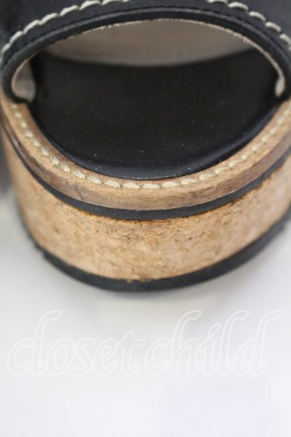 画像3: ヴィヴィアンウエストウッド 中古 / BUCKLE BALERINA サンダル（バックルバレリーナ） 40（約25cm） ブラックｘナチュラル  O-25-12-14-105-sh-YM-OS (3)