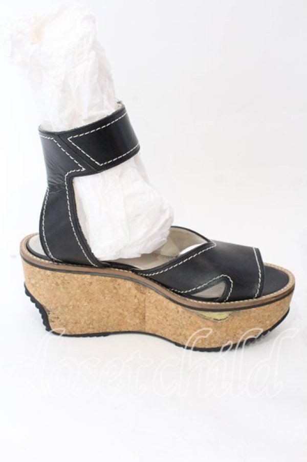 画像6: ヴィヴィアンウエストウッド 中古 / BUCKLE BALERINA サンダル（バックルバレリーナ） 40（約25cm） ブラックｘナチュラル  O-25-12-14-105-sh-YM-OS (6)