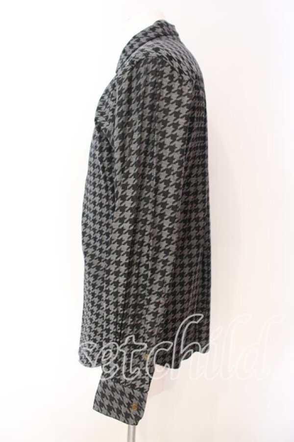 画像3: ヴィヴィアンウエストウッド MAN 中古 / スタートゥースジャカードクラシックシャツ 48 ブラックｘグレー  O-25-12-14-010-bl-YM-OS (3)