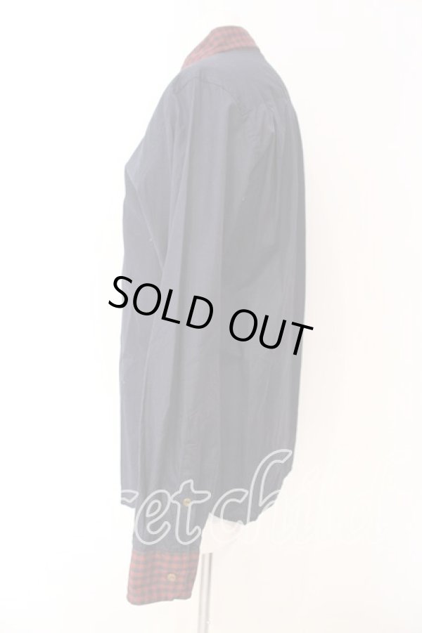 画像6: ヴィヴィアンウエストウッド MAN 中古 / コントラストギンガム クラシックシャツ 48 ネイビーｘレッド  O-25-12-14-011-bl-YM-OS (6)