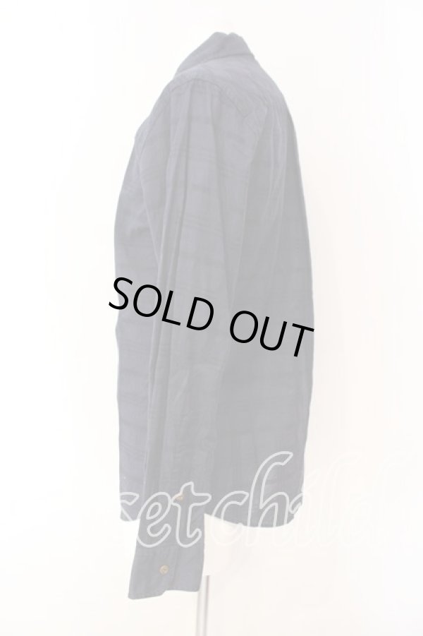 画像4: ヴィヴィアンウエストウッド MAN 中古 / ジャガードチェッククラシックシャツ 48 ネイビー  O-25-12-14-012-bl-YM-ZH (4)