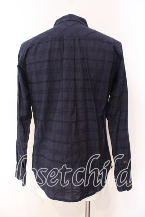 画像5: ヴィヴィアンウエストウッド MAN 中古 / ジャガードチェッククラシックシャツ 48 ネイビー  O-25-12-14-012-bl-YM-OS (5)
