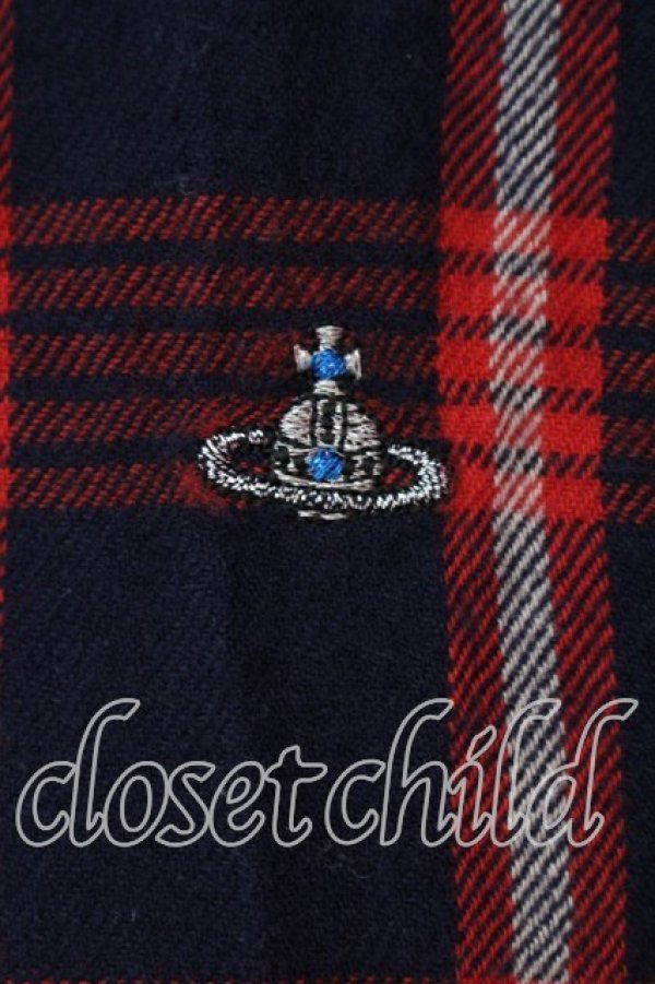 画像2: ヴィヴィアンウエストウッド MAN 中古 / ウールチェックオジークラークシャツ 48 ブラックｘレッド  O-25-12-14-014-bl-YM-OS (2)