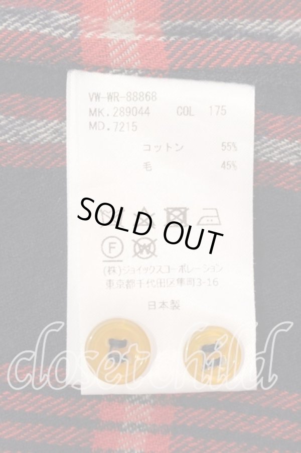 画像6: ヴィヴィアンウエストウッド MAN 中古 / ウールチェックオジークラークシャツ 48 ブラックｘレッド  O-25-12-14-014-bl-YM-ZH (6)