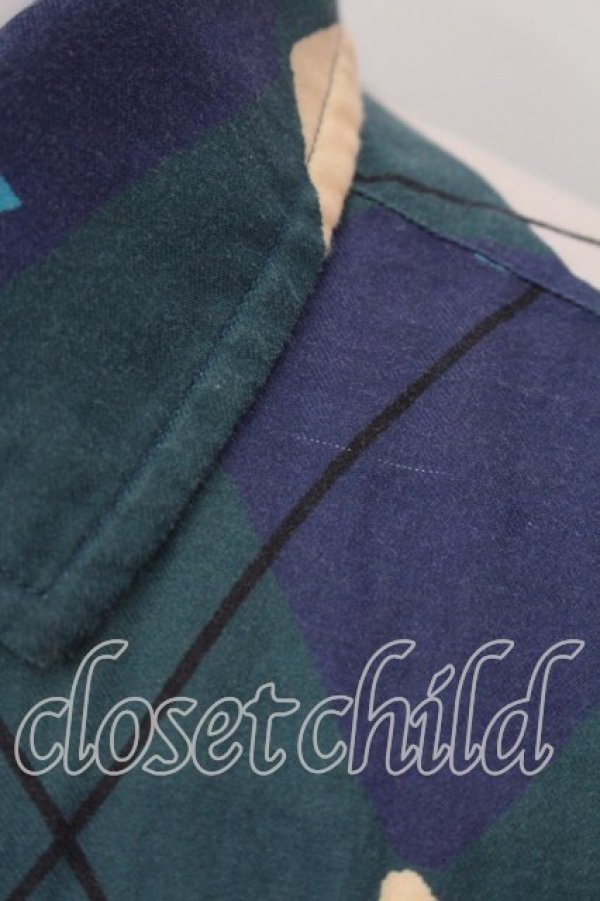 画像2: ヴィヴィアンウエストウッド MAN 中古 / HARLEQUINクラシックシャツ 48 グリーン  O-25-12-14-015-bl-YM-OS (2)