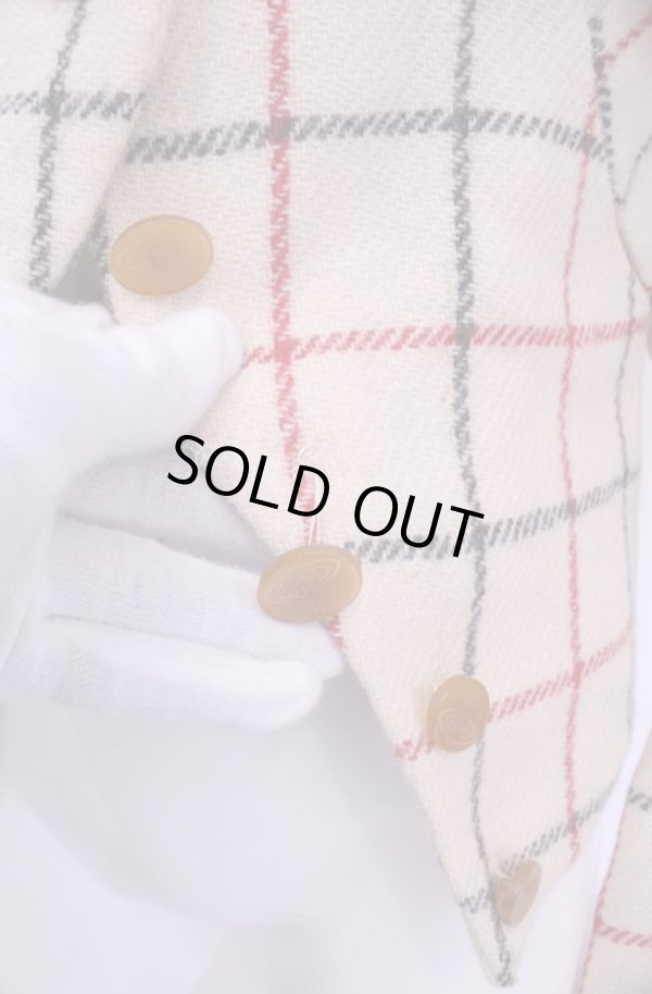 画像3: 【Vintage放出】ヴィヴィアンウエストウッド 中古 / ハリスツイードピアポイントジャケット 8 アイボリー  O-25-12-20-016-jc-YM-OS (3)