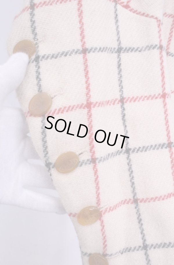 画像5: 【Vintage放出】ヴィヴィアンウエストウッド 中古 / ハリスツイードピアポイントジャケット 8 アイボリー  O-25-12-20-016-jc-YM-OS (5)