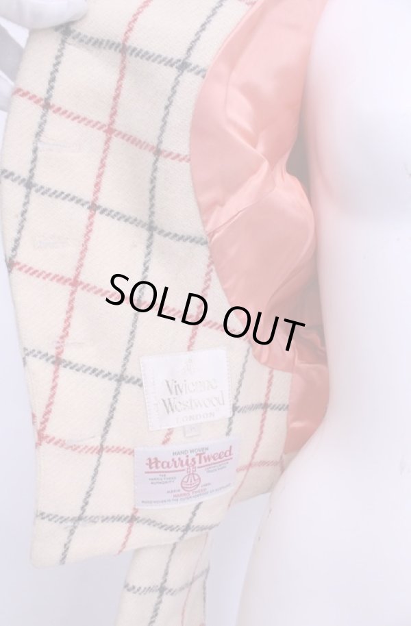 画像8: 【Vintage放出】ヴィヴィアンウエストウッド 中古 / ハリスツイードピアポイントジャケット 8 アイボリー  O-25-12-20-016-jc-YM-OS (8)