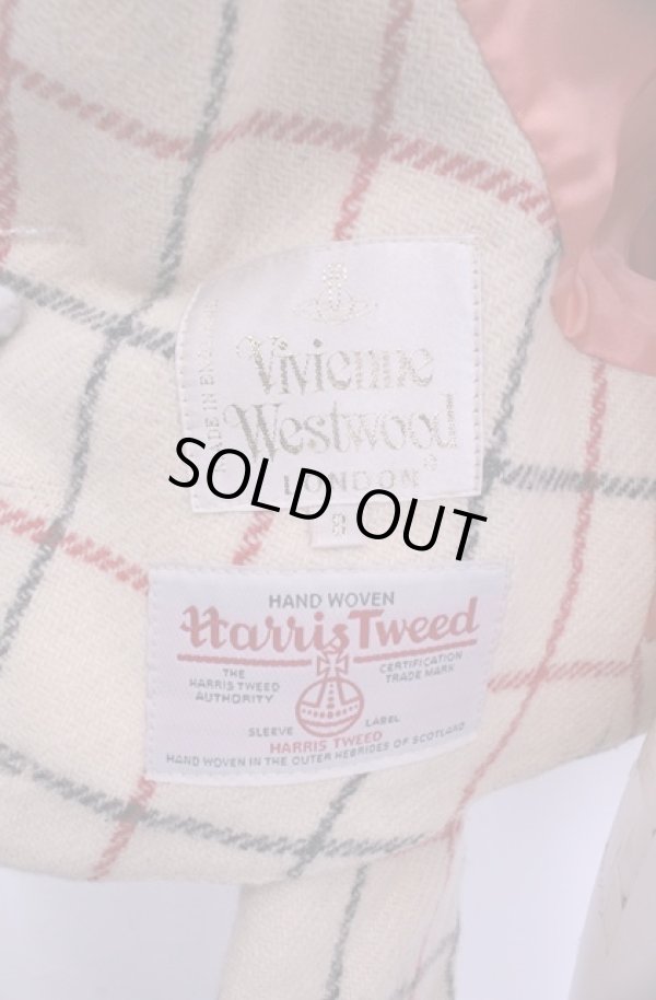 画像9: 【Vintage放出】ヴィヴィアンウエストウッド 中古 / ハリスツイードピアポイントジャケット 8 アイボリー  O-25-12-20-016-jc-YM-OS (9)
