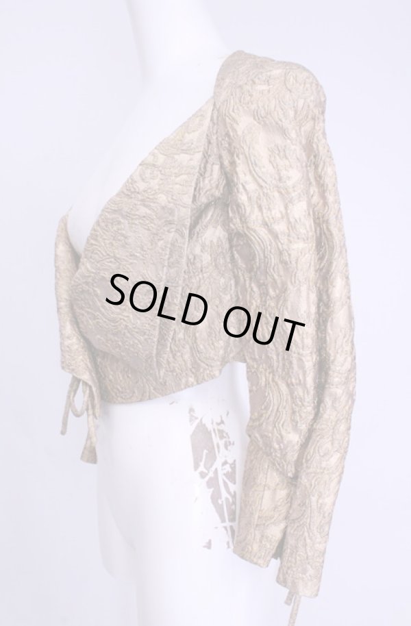 画像2: 【Vintage放出】ヴィヴィアンウエストウッド 中古 / ビッグボタンショートジャケット US6 ゴールド  O-25-12-20-017-jc-YM-OS (2)