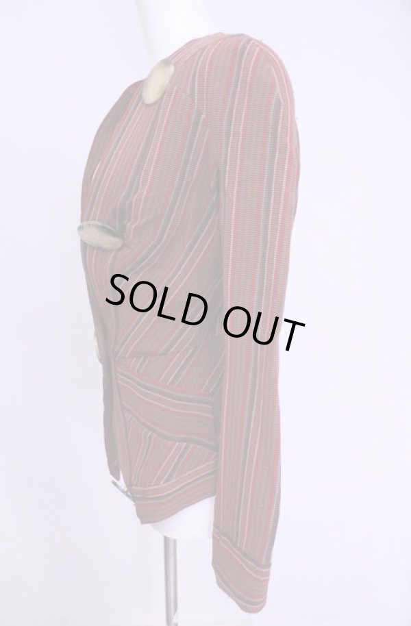 画像4: 【Vintage放出】ヴィヴィアンウエストウッド 中古 / ビッグオーブボタンジャケット UK10 マルチ（レッドｘパープルｘブラウン）  O-25-12-20-018-jc-YM-OS (4)