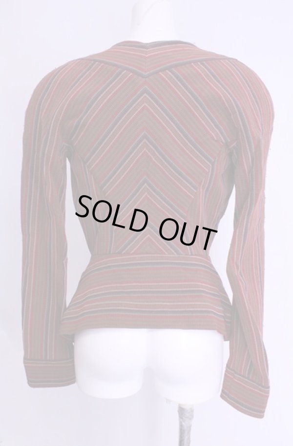 画像6: 【Vintage放出】ヴィヴィアンウエストウッド 中古 / ビッグオーブボタンジャケット UK10 マルチ（レッドｘパープルｘブラウン）  O-25-12-20-018-jc-YM-OS (6)