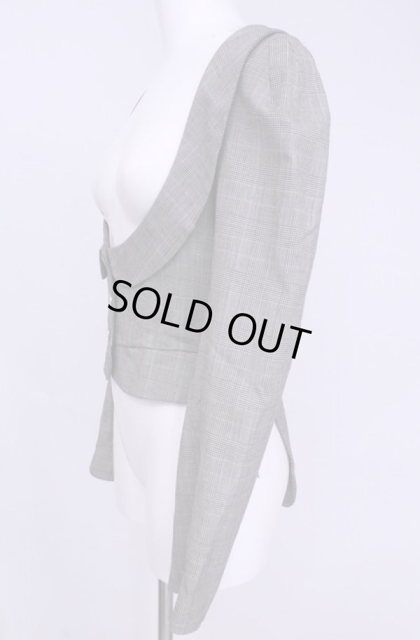 画像3: 【Vintage放出】ヴィヴィアンウエストウッド 中古 / グレンチェックアンダーバストジャケット 40 グレー  O-25-12-20-019-jc-YM-OS (3)