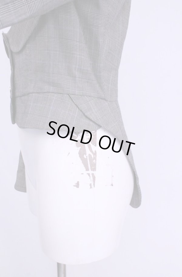 画像4: 【Vintage放出】ヴィヴィアンウエストウッド 中古 / グレンチェックアンダーバストジャケット 40 グレー  O-25-12-20-019-jc-YM-OS (4)