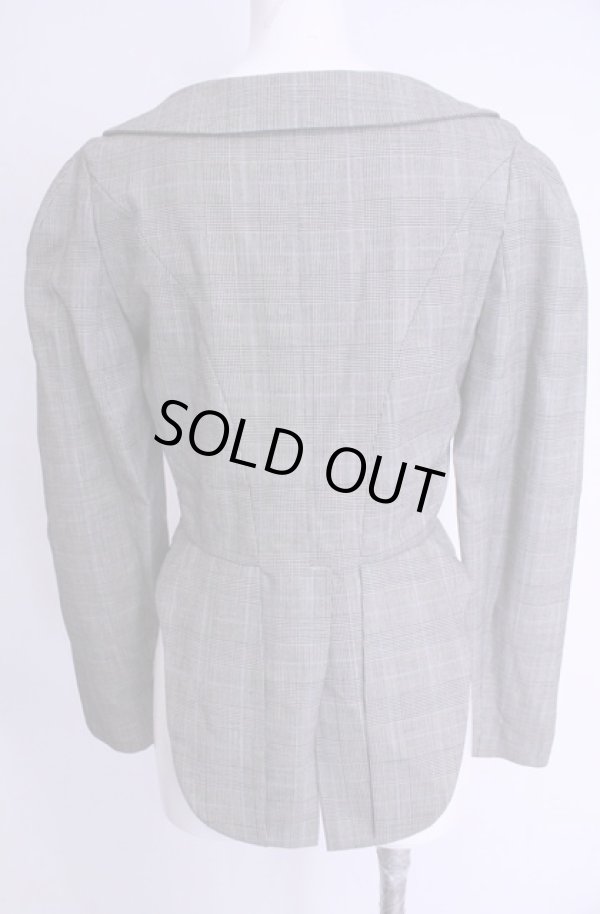 画像5: 【Vintage放出】ヴィヴィアンウエストウッド 中古 / グレンチェックアンダーバストジャケット 40 グレー  O-25-12-20-019-jc-YM-OS (5)