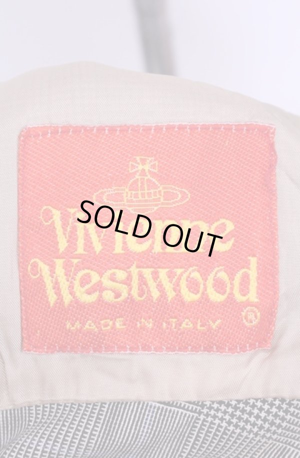 画像9: 【Vintage放出】ヴィヴィアンウエストウッド 中古 / グレンチェックアンダーバストジャケット 40 グレー  O-25-12-20-019-jc-YM-OS (9)