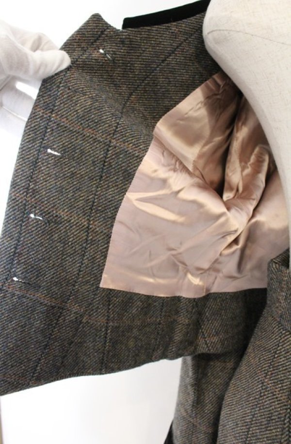 画像6: 【Vintage放出】ヴィヴィアンウエストウッド 中古 / ツイードボンテージセットアップ 10 グレーｘブラック  O-25-12-20-002-sk-YM-OS (6)