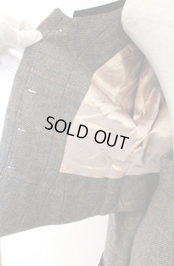 画像6: 【Vintage放出】ヴィヴィアンウエストウッド 中古 / ツイードボンテージセットアップ 10 グレーｘブラック  O-25-12-20-002-sk-YM-OS (6)