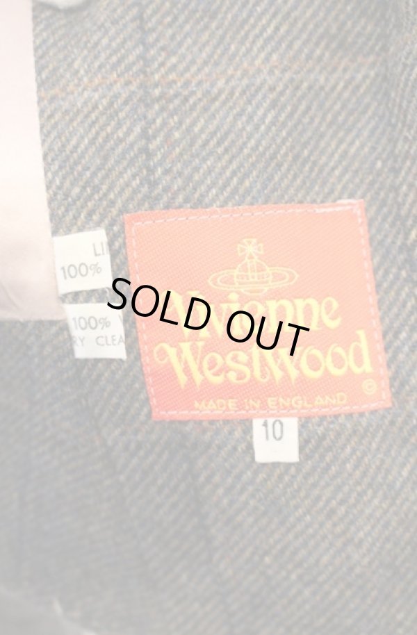 画像8: 【Vintage放出】ヴィヴィアンウエストウッド 中古 / ツイードボンテージセットアップ 10 グレーｘブラック  O-25-12-20-002-sk-YM-OS (8)