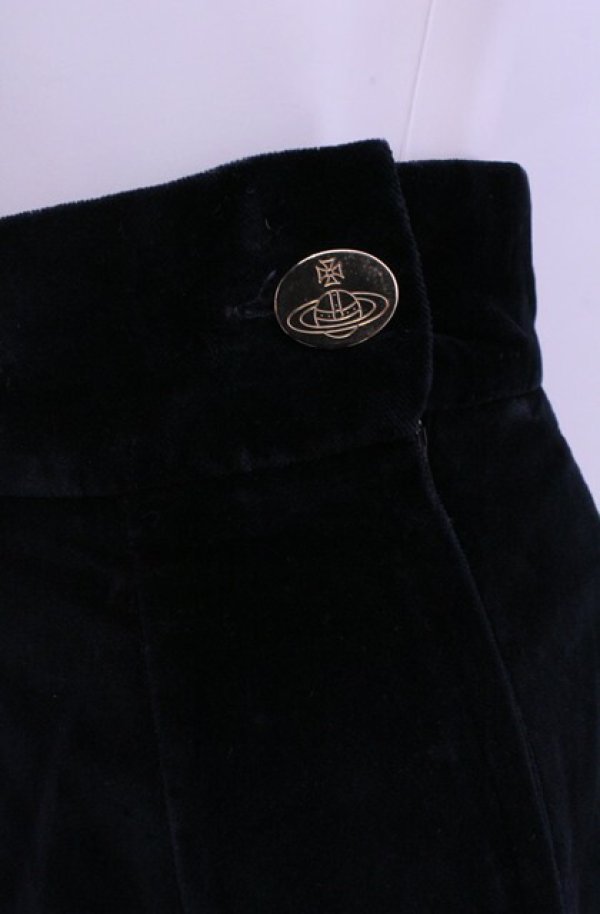 画像2: 【Vintage放出】ヴィヴィアンウエストウッド 中古 / 別珍台形スカート 40 ブラック  O-25-12-20-026-sk-YM-OS (2)