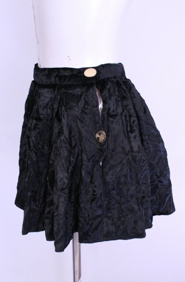 画像2: 【Vintage放出】ヴィヴィアンウエストウッド 中古 / 別珍ミニスカート 10 ブラック  O-25-12-20-028-sk-YM-OS (2)