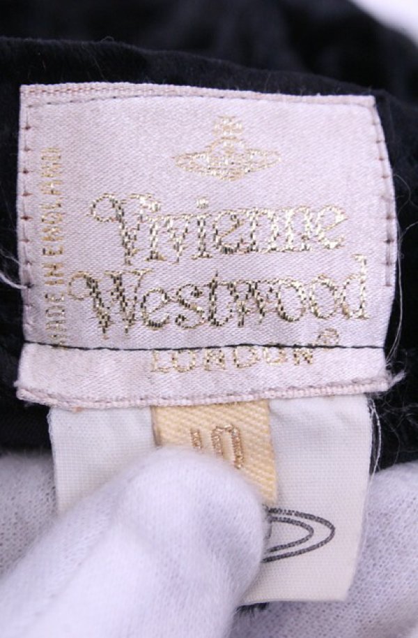 画像6: 【Vintage放出】ヴィヴィアンウエストウッド 中古 / 別珍ミニスカート 10 ブラック  O-25-12-20-028-sk-YM-OS (6)