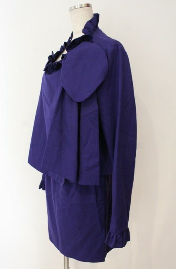画像2: 【Vintage放出】ヴィヴィアンウエストウッド 中古 / コサージュジャケットセットアップ JKT(10)SK（10） ブルー  O-25-12-20-003-sk-YM-OS (2)