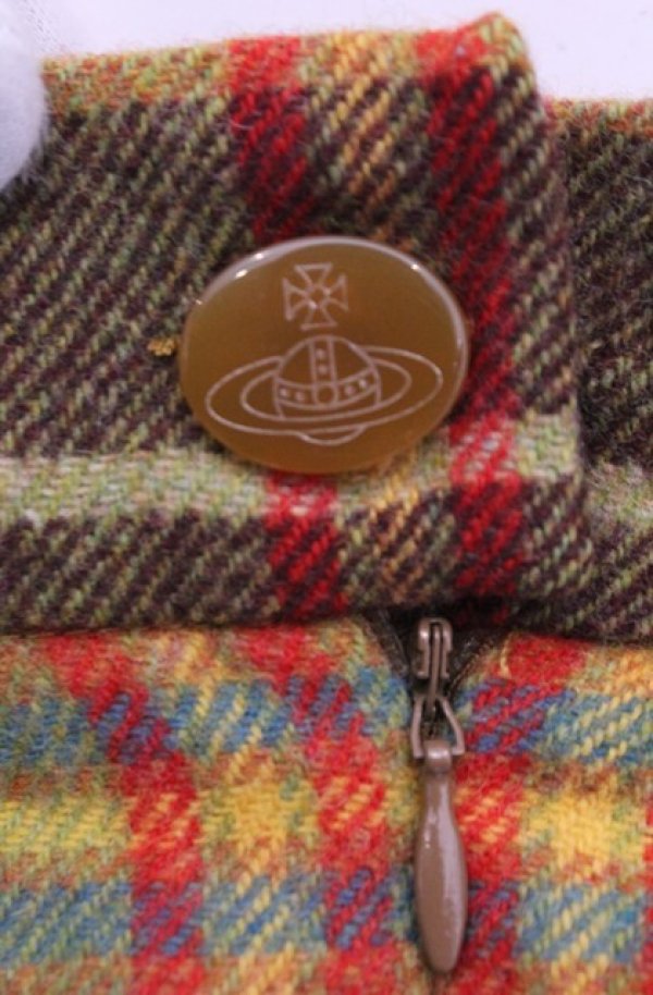 画像4: 【Vintage放出】ヴィヴィアンウエストウッド 中古 / ハイウエストタータンスカート 42 マルチ  O-25-12-20-035-sk-YM-OS (4)