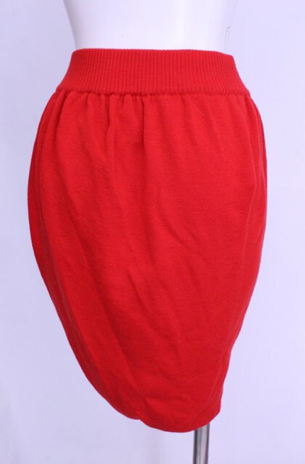 画像4: 【Vintage放出】ヴィヴィアンウエストウッド 中古 / 変形リブニットスカート M レッド  O-25-12-20-039-sk-YM-OS (4)