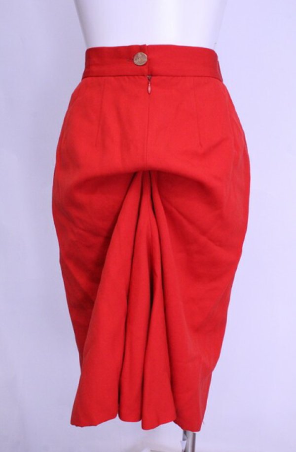 画像2: 【Vintage放出】ヴィヴィアンウエストウッド 中古 / 変形バッスルスカート 40 レッド  O-25-12-20-040-sk-YM-OS (2)