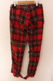 画像4: 【Vintage放出】ヴィヴィアンウエストウッド 中古 / タータンボンテージパンツ 26 レッド  O-25-12-20-044-pa-YM-OS (4)