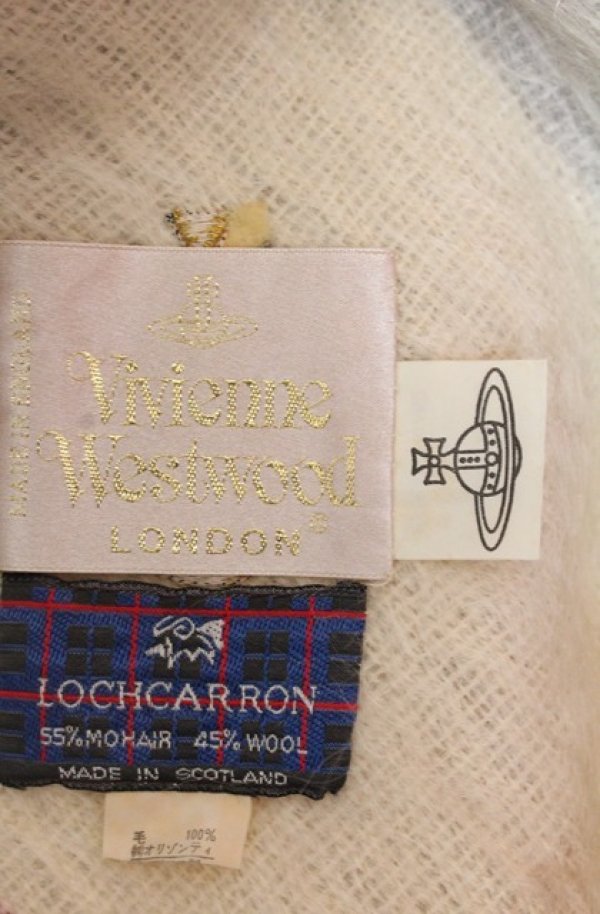 画像3: 【Vintage放出】ヴィヴィアンウエストウッド 中古 / Lochcarron メトロポリタンモヘアマフラー  マルチ  O-25-12-20-045-gd-OD-OS (3)