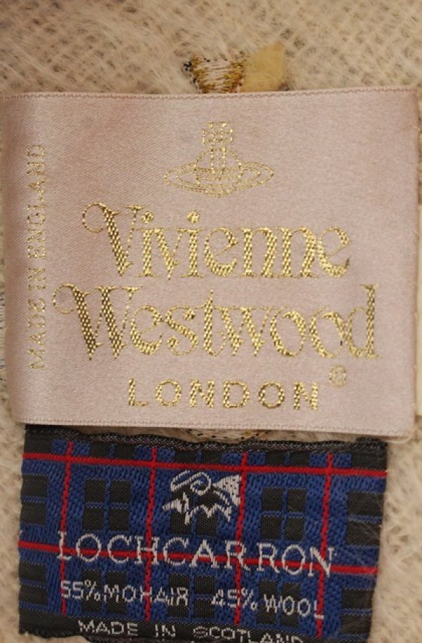 画像4: 【Vintage放出】ヴィヴィアンウエストウッド 中古 / Lochcarron メトロポリタンモヘアマフラー  マルチ  O-25-12-20-045-gd-OD-OS (4)