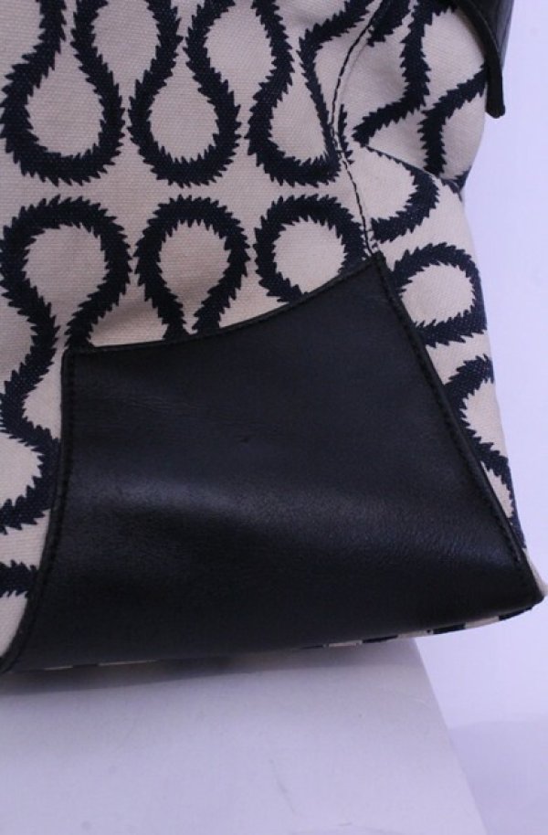 画像3: 【Vintage放出】ヴィヴィアンウエストウッド 中古 / スクイグルプレーンバッグ  ブラックｘオフホワイト  O-25-12-20-048-ba-YM-OS (3)