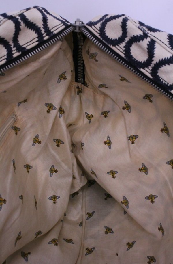 画像9: 【Vintage放出】ヴィヴィアンウエストウッド 中古 / スクイグルプレーンバッグ  ブラックｘオフホワイト  O-25-12-20-048-ba-YM-OS (9)