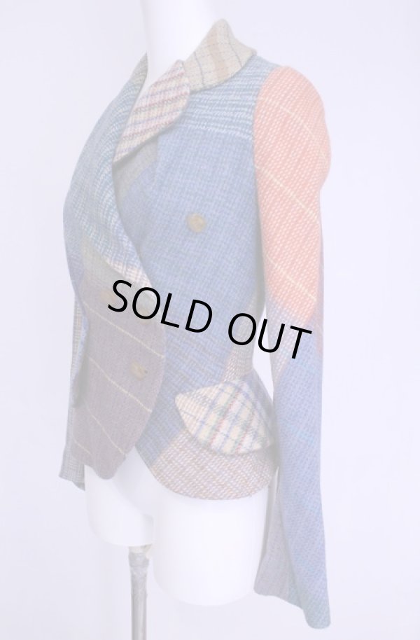 画像3: 【Vintage放出】ヴィヴィアンウエストウッド 中古 / ツイードウェンディージャケット 10 マルチカラー  O-25-12-20-053-jc-IG-OS (3)