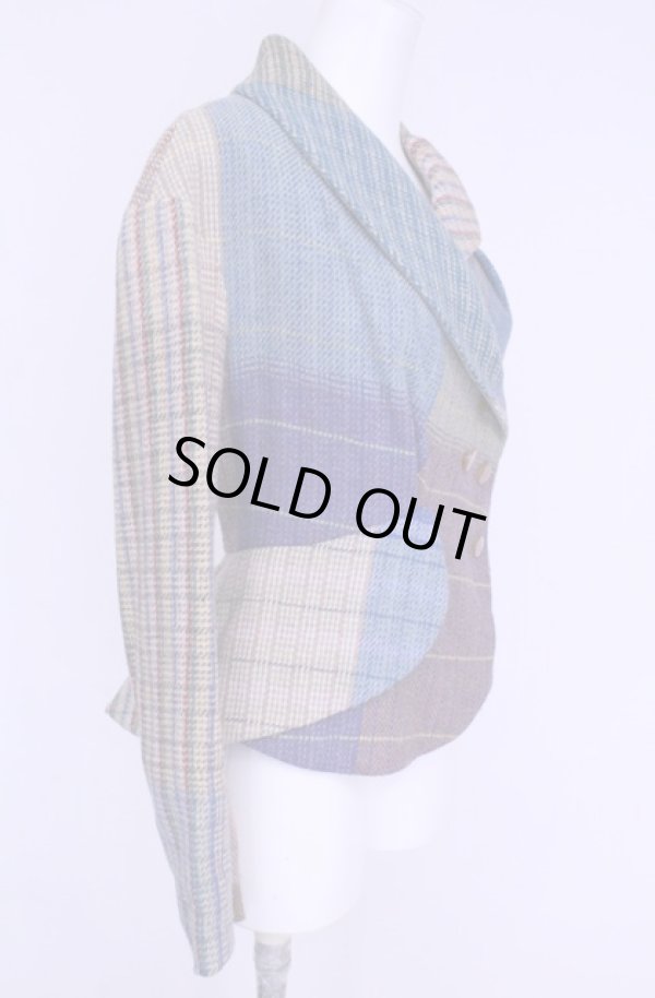 画像4: 【Vintage放出】ヴィヴィアンウエストウッド 中古 / ツイードウェンディージャケット 10 マルチカラー  O-25-12-20-053-jc-IG-OS (4)